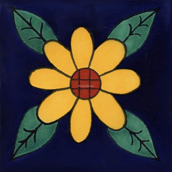 Mexican Talavera Tile Sunflower 10